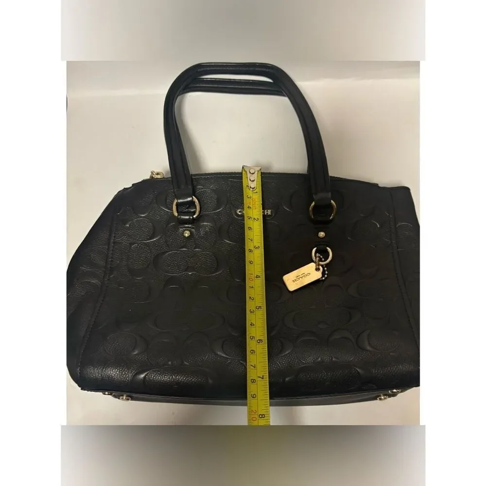 Rare~ Coach STANTON CARRYALL 26 IN SIGNATURE EMBOSSED Black LEATHER